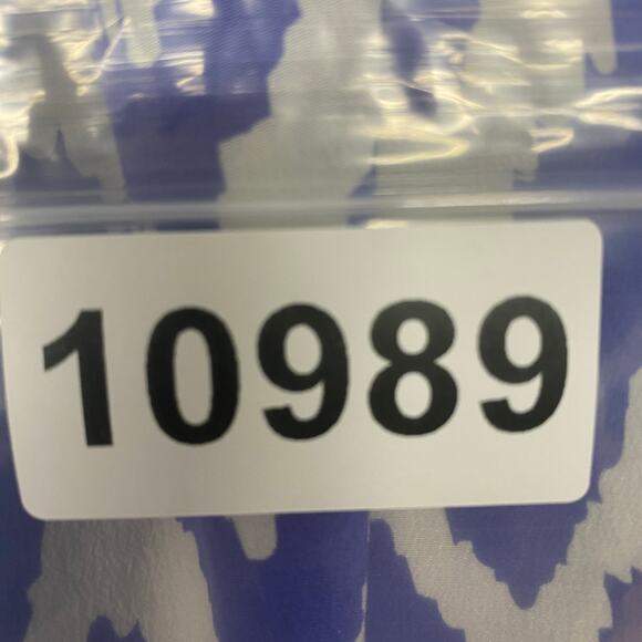 Lilly Pulitzer Top Womens Small Silk White Blue Chevron Popover Lightweight - Picture 9 of 9